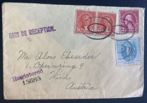 1947 Seattle WA Usa Zero Cancel Registered Cover To Vienna Austria