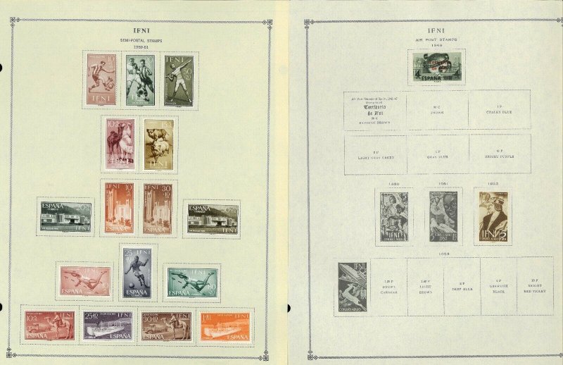Ifni 1941-1968 All Mint JHinged on Scott International Pages.
