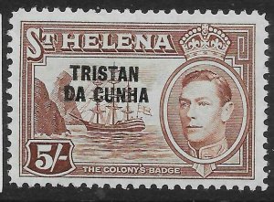 TRISTAN DA CUNHA SG11 1952 5/= CHOCOLATE MTD MINT