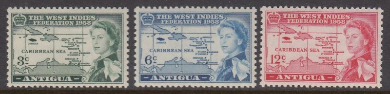 Antigua 122-4 West Indies Federation mint