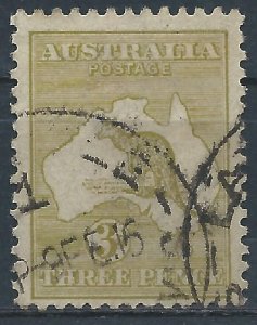 Australia 1916 - 3d Kangaroo (wmk narrow crown) - SG37 used