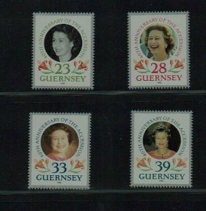 Guernsey: 1992, 40th Anniversary of the accession of Queen Elizabeth, MNH set