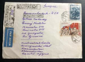 1950 Aleksandrovka Russia URSS Airmail Cover To Czechoslovakia