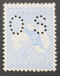 Australia 1914 Six Pence Kangaroo Official SG O23 mint