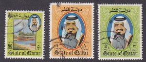 Qatar # 653, 654 & 657, Sheik Kallifa, Used, 1/3 Cat.