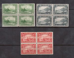 Canada #155 #156 #157 Mint Blocks