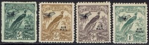 NEW GUINEA 1931 DATED BIRD AIRMAIL 5D TO 1/-