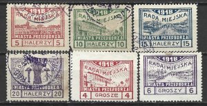 COLLECTION LOT 7504 POLAND PRZEDBORZ LOCAL 6 STAMPS