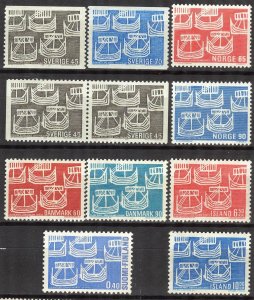 Sweden Finland Norway Iceland Denmark 1969 NORDEN Ships Collection MNH