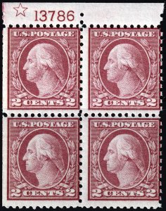 #540 Mint NH, Fine, Plate number block of 4, star (CV $275) (CV $27.5 - ID282...