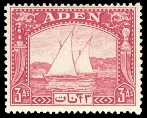 Aden 1937 KGVI 3a carmine MLH. SG 6. Sc 6.