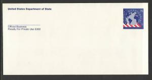 US UO87 Official Department State Postal Envelope Unused 