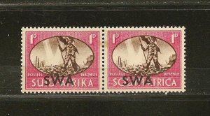 South West Africa SC#153a Peace Issue Se-tenant Pair Mint Never Hinged