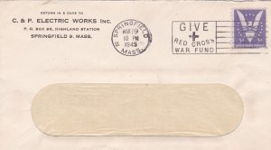 U.S. C & P ELECTRIC WORKS INC. Springfield 1945 GIVE Slogan Stamp Cover Rf 47475