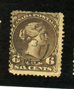 CANADA #27A USED FINE PULLED PERFS Cat $125