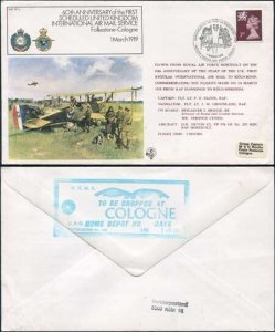 FF1-A 60th Ann of the 1st Scheduled UK int Air Mail Service Standard Cover