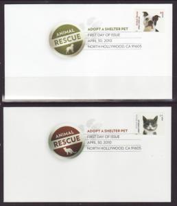 US 4451-4460 Cats and Dogs Uncacheted DPC S/10 U/A FDC