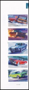 US 4747b Muscle Cars imperf NDC plate strip 5 LL MNH 2013