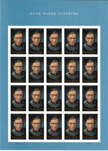 Scott #5821a IMPERFORATE (NO DIE-CUT) 2023 Ruth Bader-Ginsburg Pane of 20