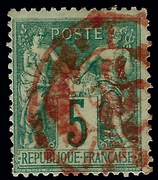 Important France #67 Used Red Cancel Fine SCV$45...From a great auction!