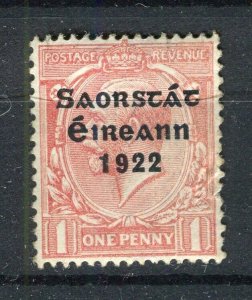 IRELAND; 1922 early GV Optd. issue Mint hinged 1d. value