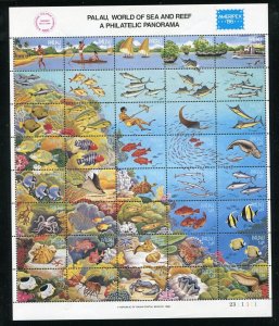 Palau 103 World of Sea and Reef Sheet of 25 Stamps MNH 1986 Ameripex