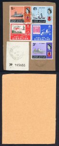 Gibraltar Values to One Pound on a Parcel Post piece