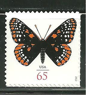 MNH single Baltimore Checkerspot 2012 issue