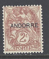 Andorra - French Admin Sc # 2 mint hinged (RS)