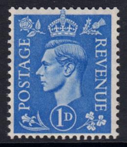 GB KGVI 1950 1d Light Ultramarine SG504 Mint Hinged