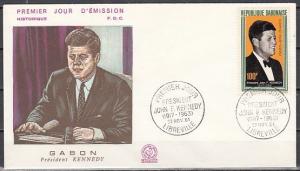 Gabon, Scott cat. C27. President John Kennedy issue. First Day Cover. ^