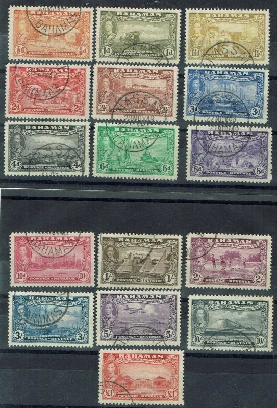 BAHAMAS 1948 KGVI 300TH ANNIVERSARY SET USED 