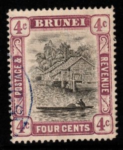 BRUNEI SG26 1907 4c GREY-BLACK & MAUVE FINE USED