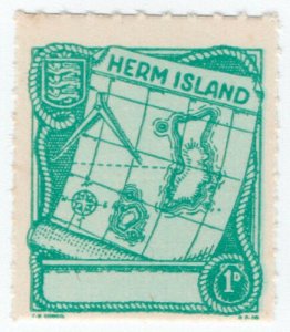 (I.B) Cinderella Collection : Herm Island 1d (Map) 