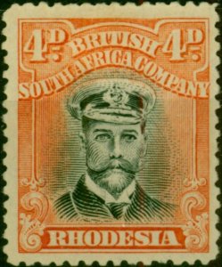 Rhodesia 1918 4d Black & Orange-Red SG261 Fine MM