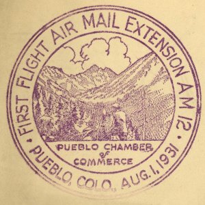 Pueblo Colorado #AM12 Airmail Extension First Flight 1931 Cover 5c Postage USA