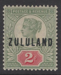 ZULULAND SG3 1888 2d GREY-GREEN & CARMINE MTD MINT