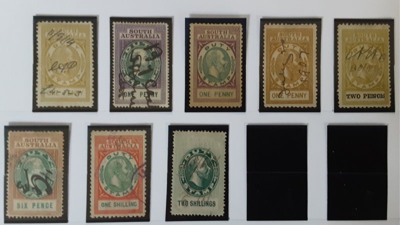 South australia  stamps duty  1902/04 used and mint