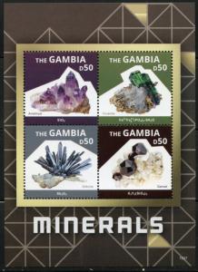 GAMBIA 2016 MINERALS  SHEET OF FOUR   MINT NH