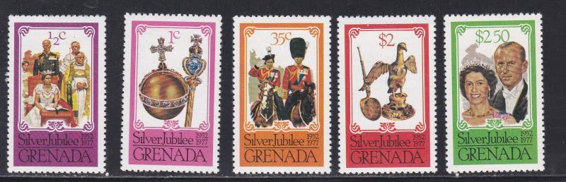 Grenada # 788-792, Queen Elizabeth Silver Jubilee, Hinged, 1/3  Cat.