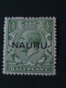 NAURU-1916 SC#1-KING EDWARD VII MLH VF-108 YEARS OLD STAMP-HARD TO FIND WE SHIP