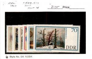 Germany - DDR, Postage Stamp, #909-914 Mint LH, 1967 Art Paintings (AD)