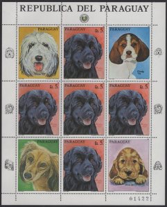 Paraguay 1986 unused Sc 2182 5g Labrador retriever Sheet of 5 + labels