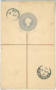 28659  - BARBADOS - BARBADOS - POSTAL HISTORY - REGISTERED Stationery COVER 1892