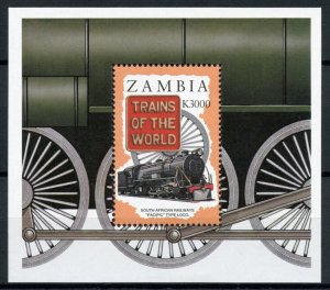 Trains Railways Stamps Zambia 1997 MNH Trains of World Locomotives 1v S/S II