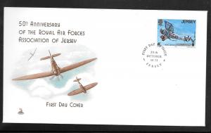 Just Fun Cover Jersey #133 FDC 50th Anniv Royal Air Force Association (my5126)