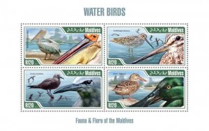 Maldives - 2013 Water Birds - 4 Stamp  Sheet 13E-030