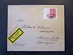 Light Corner Lithuania 1926 Airmail Cover to Germany / Light Bottom Fold - Z5375