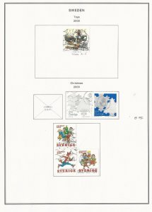 Sweden Collection 2000 to 2003 on 12 Album Pages, All Used