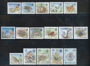 1977 Seychelles - Yvert #372-87 - Ordinary Flora and Fauna Series - 16 Values -